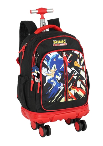 Mochila de Rodinhas Luxcel Sonic e Shadow