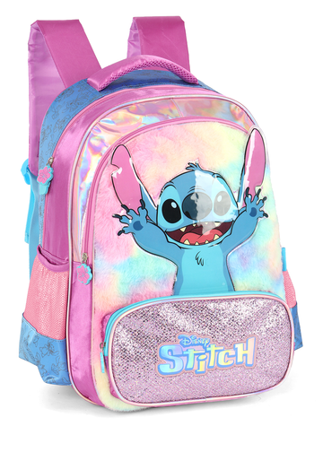 Mochila de Costas G Stitch Pelúcia & Glitter PINK Luxcel - Brilho e Fofura Disney!