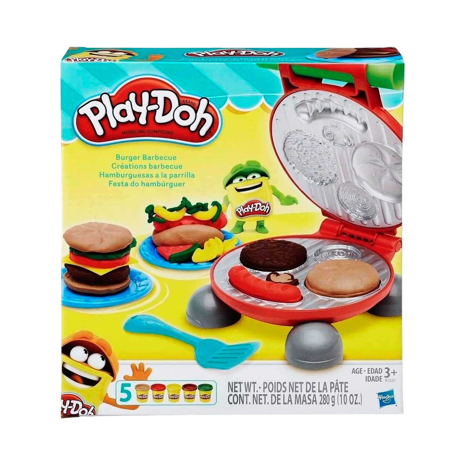Play-Doh Conjunto De Massinha Festa Do Hamburguer 5 Potes - Hasbro