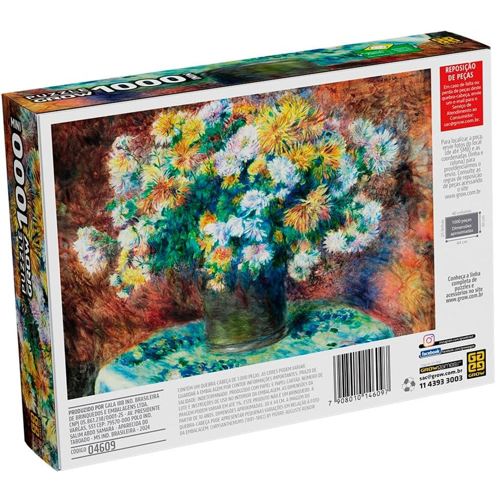 Mini Quebra-cabeça 1000 peças Vaso de Flores de Renoir- Grow