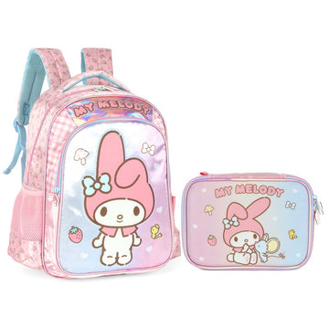 Kit Mochila e Estojo My Melody Luxcel - Doçura e organização para a rotina escolar