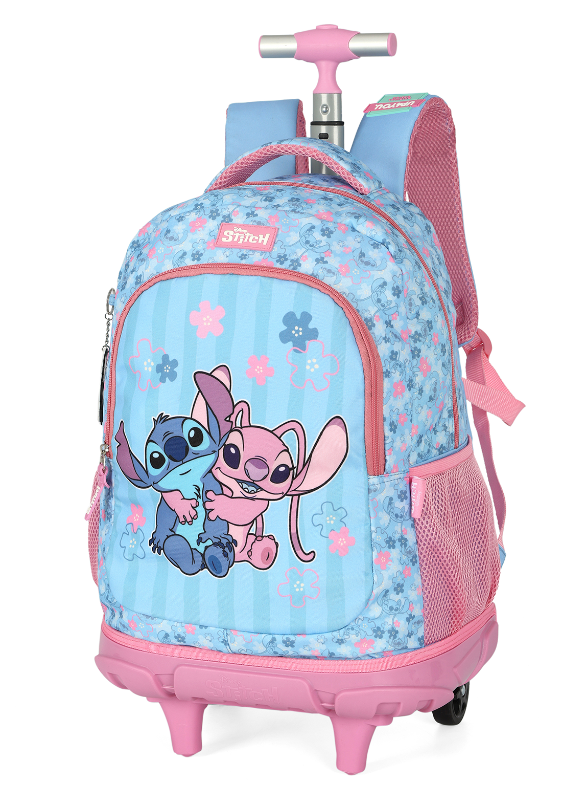 Mochila Escolar com Rodinhas Stitch e Angel – Disney Luxcel