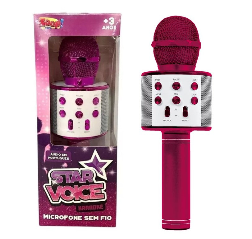 Microfone Infantil Star Voice Bluetooth Rosa - Zoop Toys – Brink