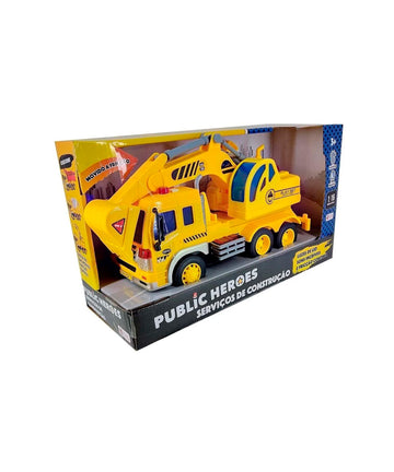 Caminhão Truck Escavadeira Construcao Com Luz E Som 1:16