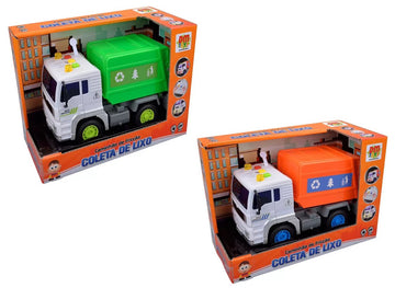 Caminhão Fricção Coleta de Lixo Luz e Som - Dm Toys
