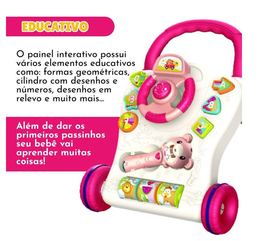 Apoiador Infantil Didatico Musical Rosa - Zoop Toys