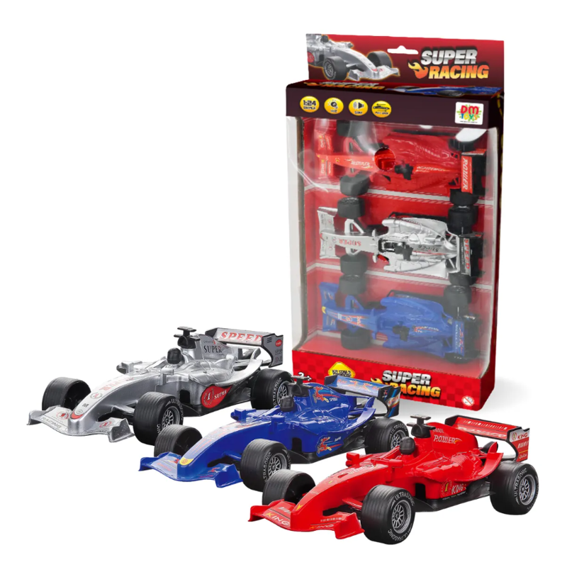 Kit Carrinhos F1 Fricção Super Racing Com Luz E Som - DM Toys