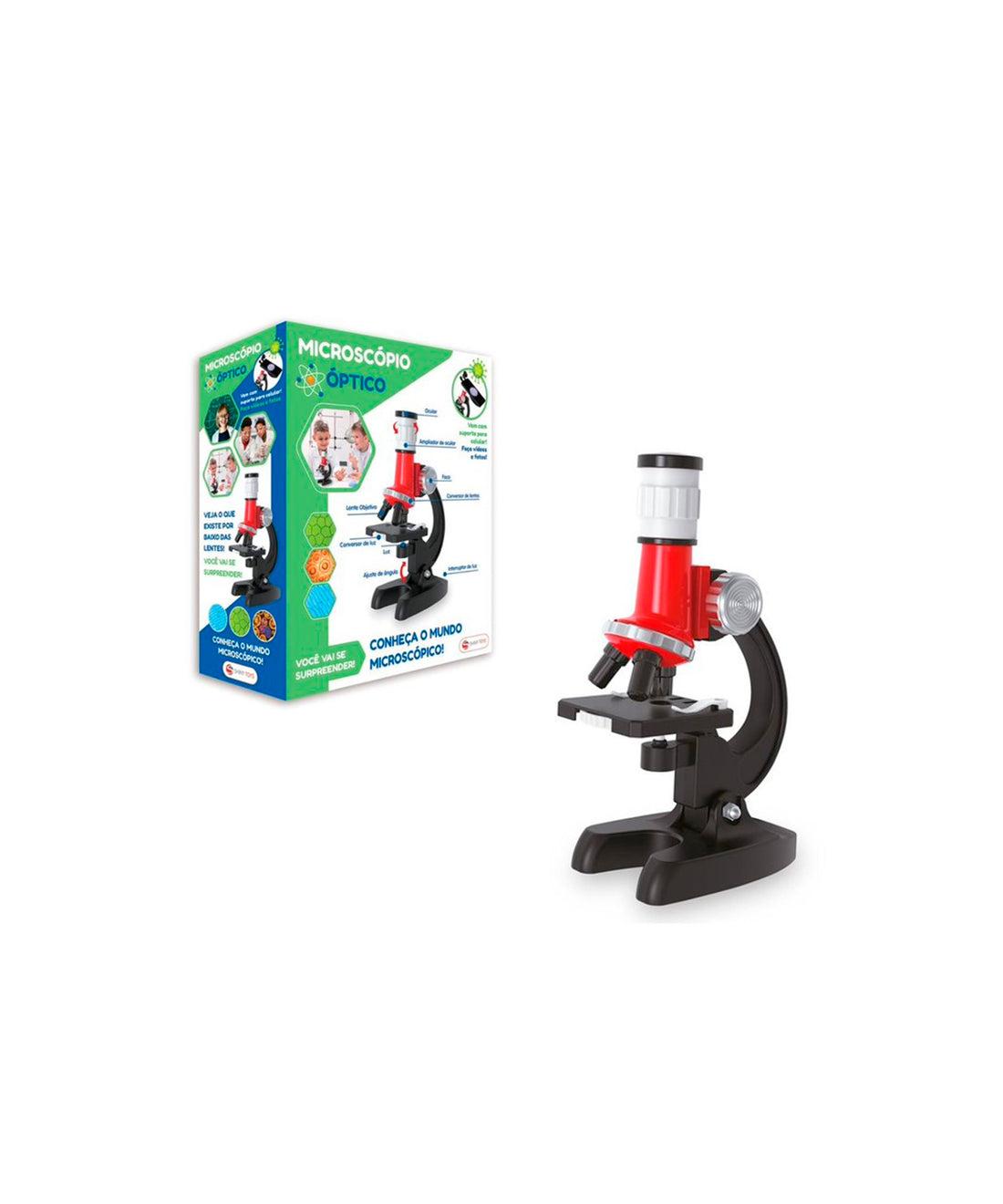 Microscópio Óptico Infantil - Vermelho