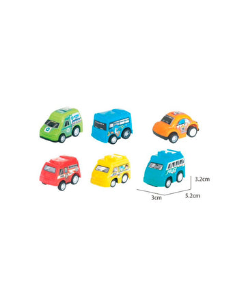 Kit Com 6 Mini Carrinhos de Brinquedo Fricção + Bolsa Urbano