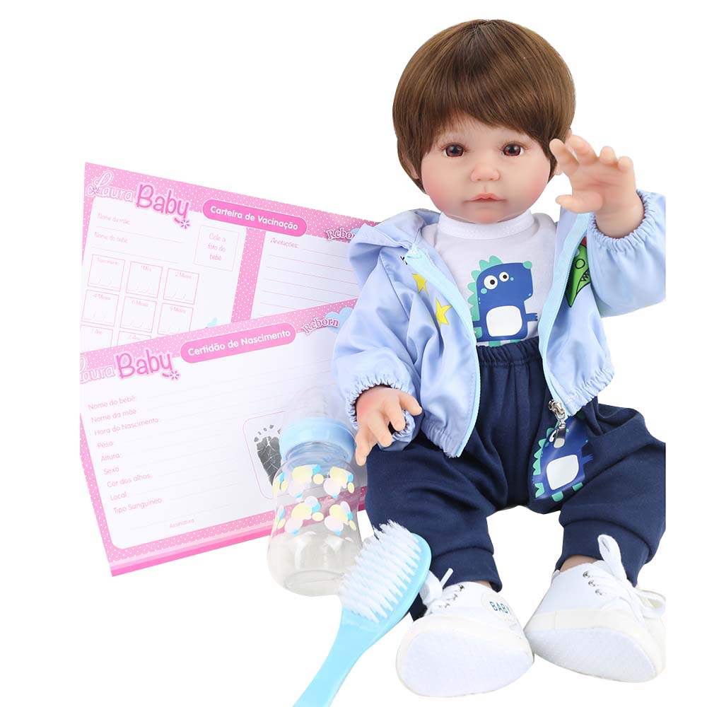 Boneca Bebê Reborn Laura Baby Adam 40cm 100% Vinil - Shiny Toys