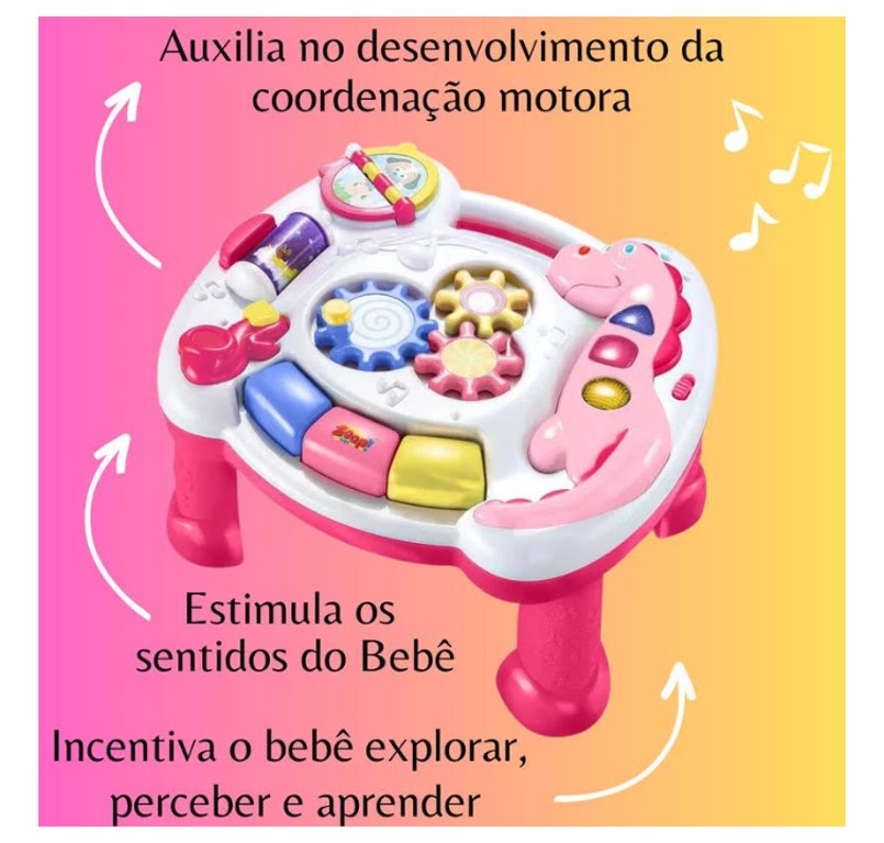 Mesinha de Atividades Infantil Rosa - Zoop Toys