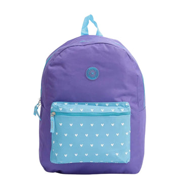 Mochila Escolar Feminina Corações G Roxo- Clio