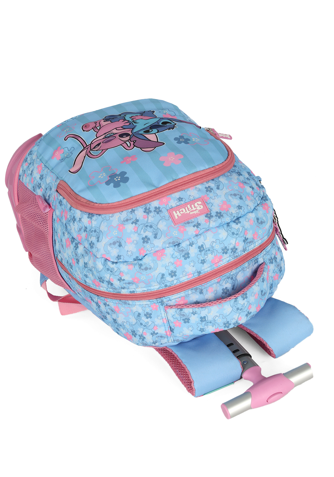 Mochila Escolar com Rodinhas Stitch e Angel – Disney Luxcel
