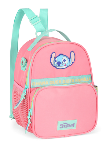 Lancheira Térmica Stitch Disney Luxcel | Rosa Salmão e Turquesa | Ohana | Alça de Costas