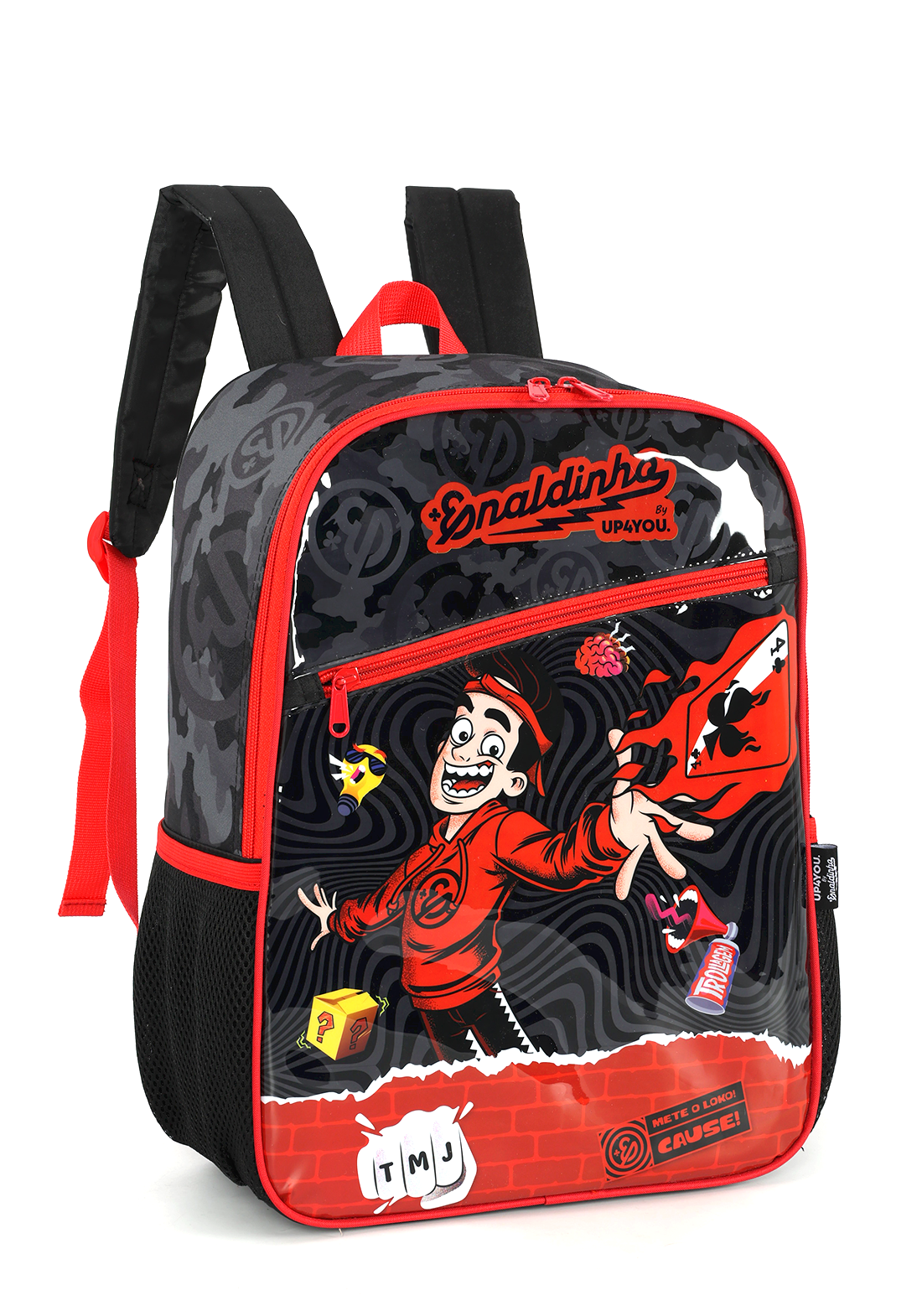 Mochila de Costas G Enaldinho UP4YOU | Youtuber | Preto e Vermelho | Lançamento Oficial