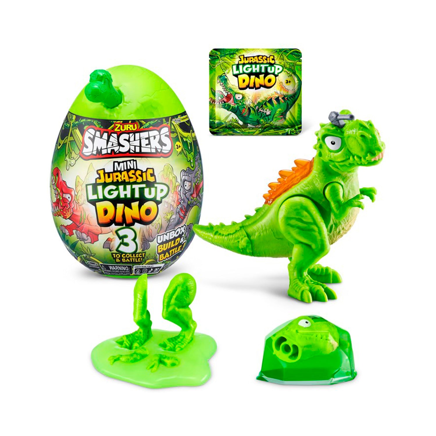 Smashers Mini Jurassic Light Up Dino - Fun