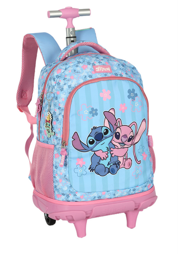 Mochila Escolar com Rodinhas Stitch e Angel – Disney Luxcel