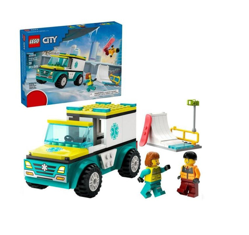 Lego City Ambulância De Emergência E Snowboarder - 60403