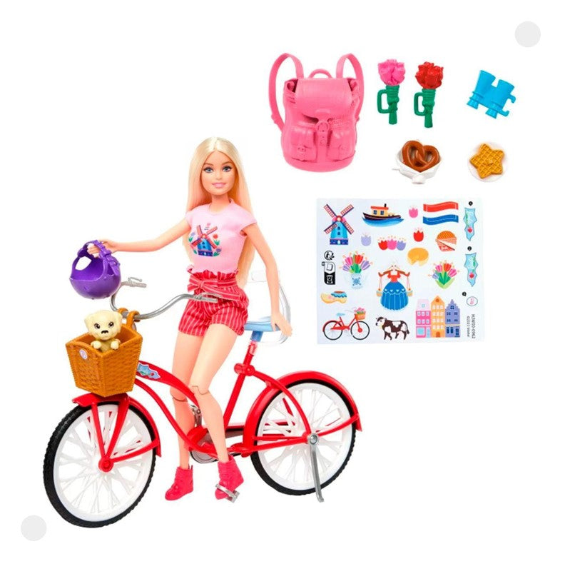 Boneca Barbie Com Bicicleta e Acessórios - Mattel