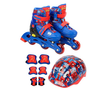 Kit Patins 2 Em 1 4 Rodas Tamanho 32-35 Homem Aranha - Bbr