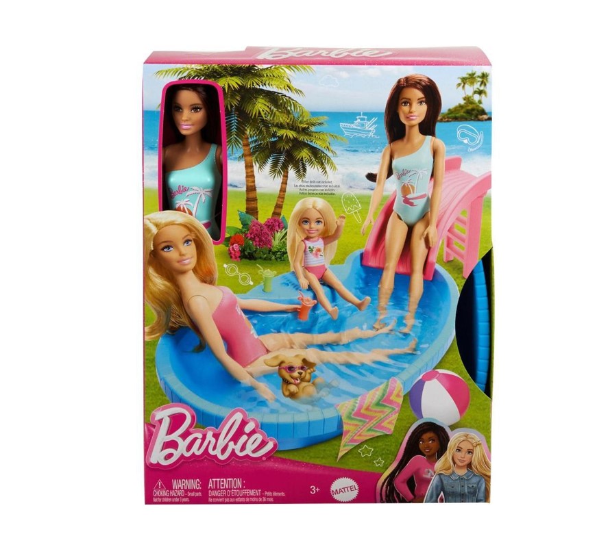 Barbie Piscina com Boneca Maiô Verde - Mattel