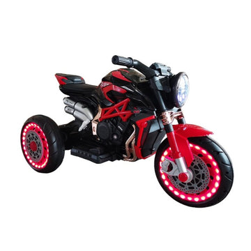 Moto Elétrica Vermelha Infantil com Três Rodas - Shiny Toys