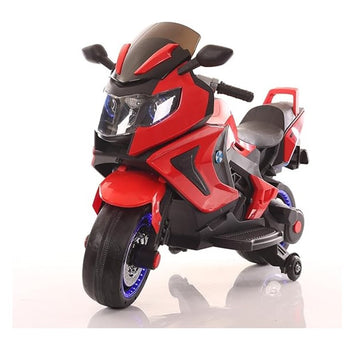 Motocicleta Elétrica Vermelho Rodas De Apoio 12V- Shiny Toys