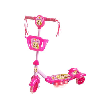 Patinete Infantil Cestinha Rosa Luzes Belinda - DM Toys