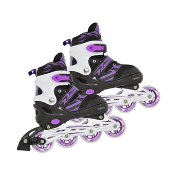 Patins Inline Ajustável Radical Roxo e Preto Tam M - DM Toys