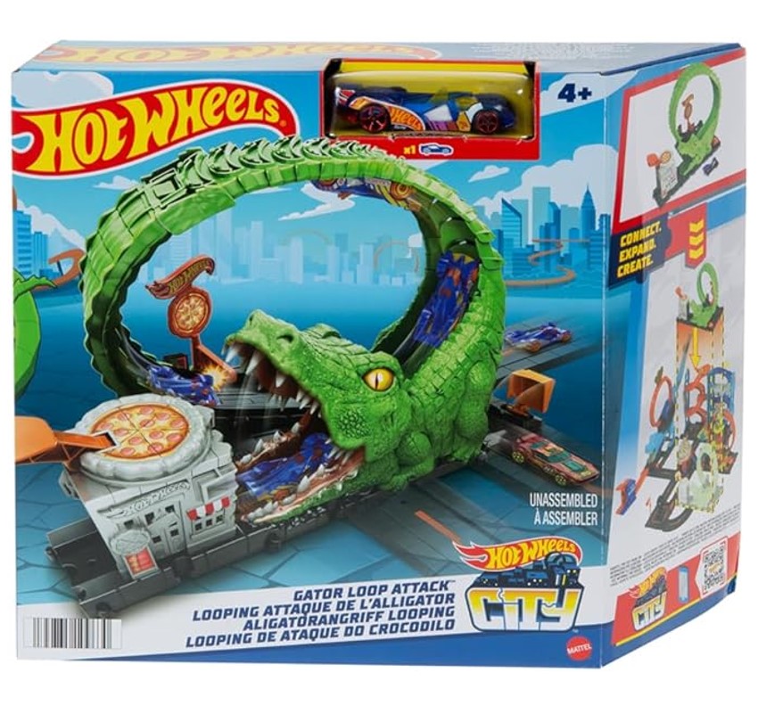 Hot Wheels City Pista Ataque Do Crocodilo - Mattel