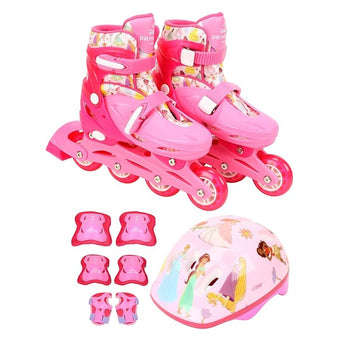 Kit Patins das Princesas 2 Em 1 4 Rodas Tamanho 32/35 - Bbr