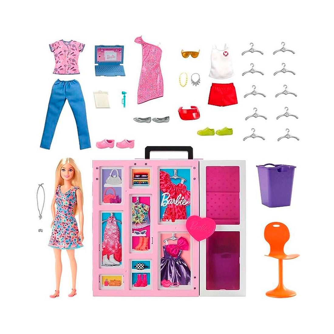 Barbie Playset Novo Armário Dos Sonhos Com Boneca