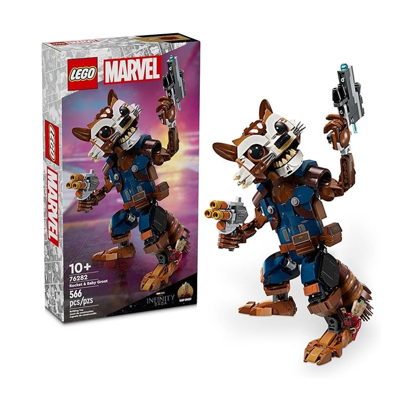 Lego Marvel Guardiões Rocket e Baby Groot  - 76282