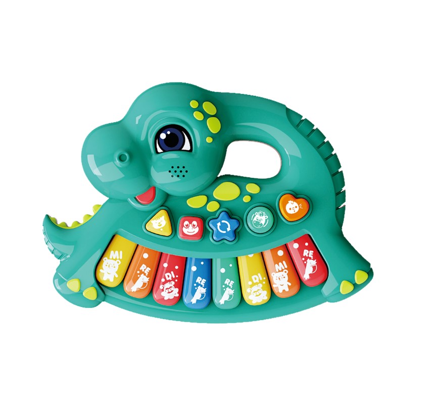 Teclado Musical Infantil Dino Colorido - Shiny Toys