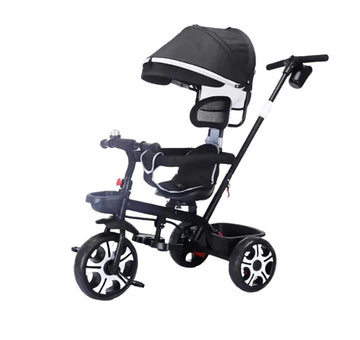 Triciclo Infantil Com Capota Preto - Shiny Toys