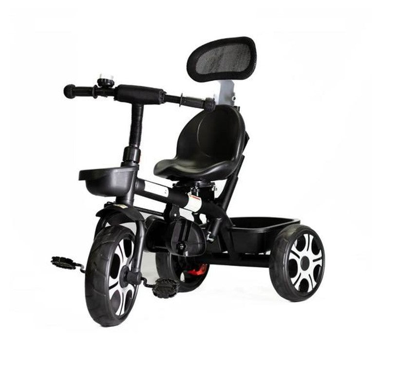 Triciclo Infantil Com Capota Preto - Shiny Toys