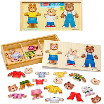 Quebra Cabeça Madeira de Vestir Família Urso Melissa & Doug