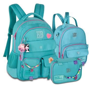Kit Mochila Rebecca Bonbon Color Pop Miçangas + Lancheira e Estojo