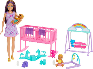 Barbie Skipper Babá Cuidado Com Gêmeos Mattel HXM99