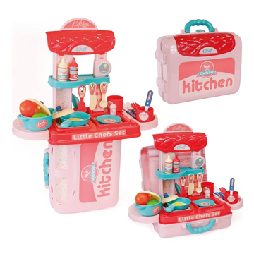 Kit Maleta Cozinha Infantil 3 Em 1 com 30 Peças - Shiny toys