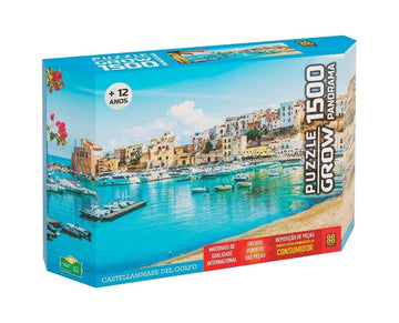 Quebra Cabeça 1500 Peças Panorama Castellammare Del Golfo - Grow