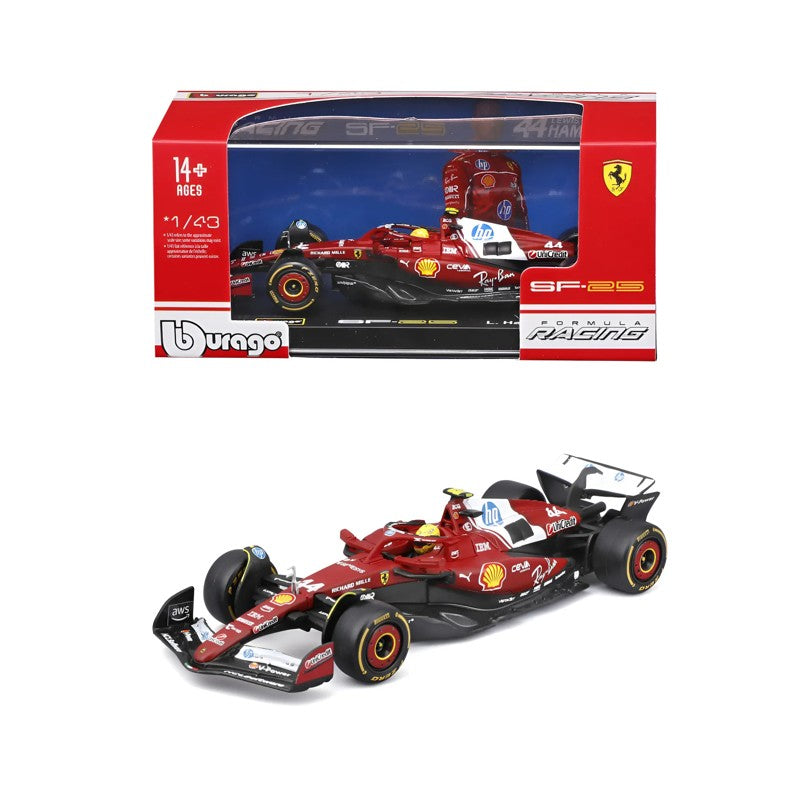 Miniatura 1:43 F1 2025 Ferrari SF25 44 Hamilton - Burago – Brink