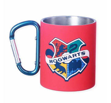 Caneca Mosquetão Hogwarts - Harry Potter - Aço Inox - Zona Criativa