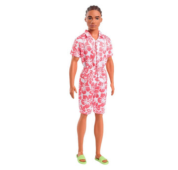 Boneco Barbie Fashionista Ken Negro com Macacão Florido DWK44 - Mattel