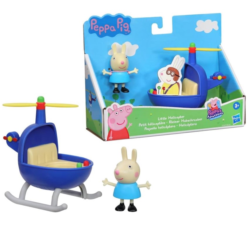 Peppa Pig Adventures Rebecca Coelho 7,5 Cm Com Helicóptero - Hasbro