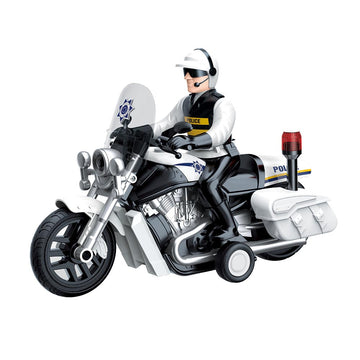 Motocicleta a Fricção com Patrulheiro com Luz e Som - Shiny Toys