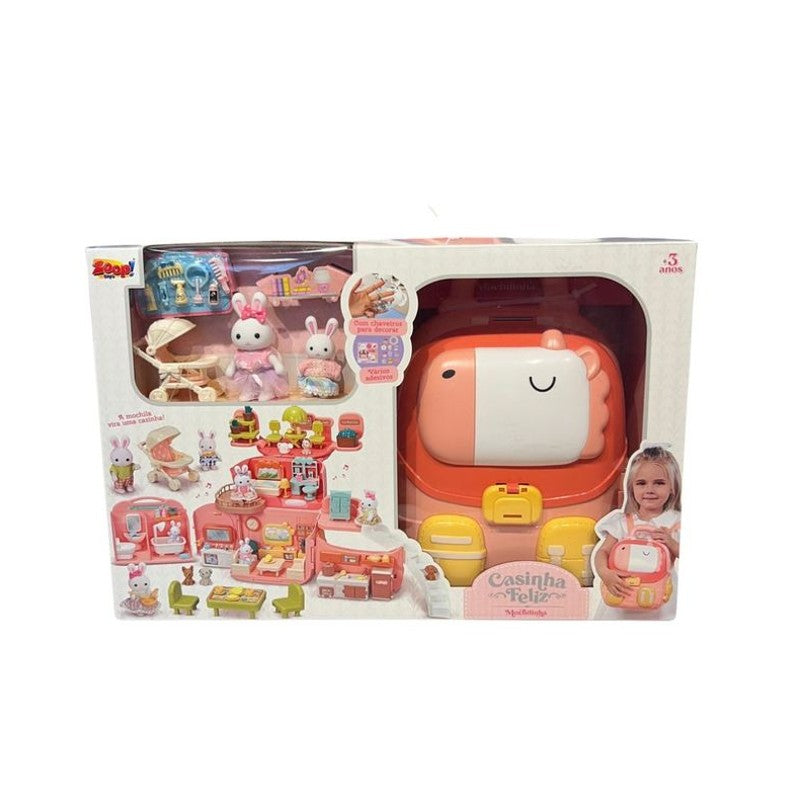 Casinha Feliz Mochila Unicórnio Com Coelhinhos - Zoop Toys – Brink