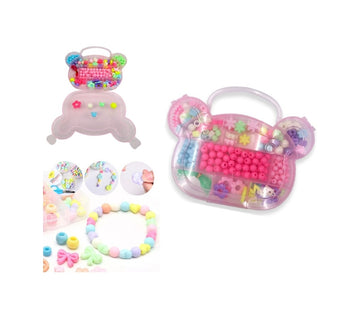 Kit De Miçangas Para Pulseiras Maleta Ursinho Infantil Completa