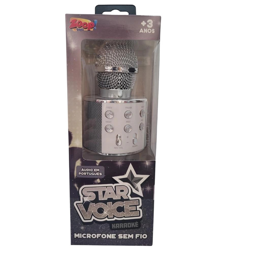 Microfone Infantil Bluetooth Star Voice - Prata