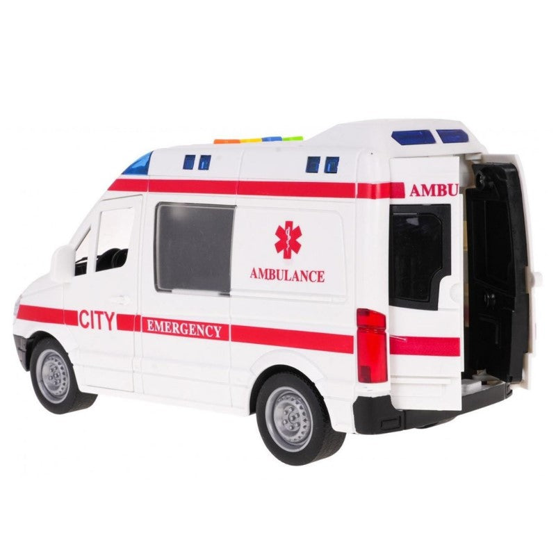 Carro de Ambulância com luz e som 1:16 Fricção - Brink Center